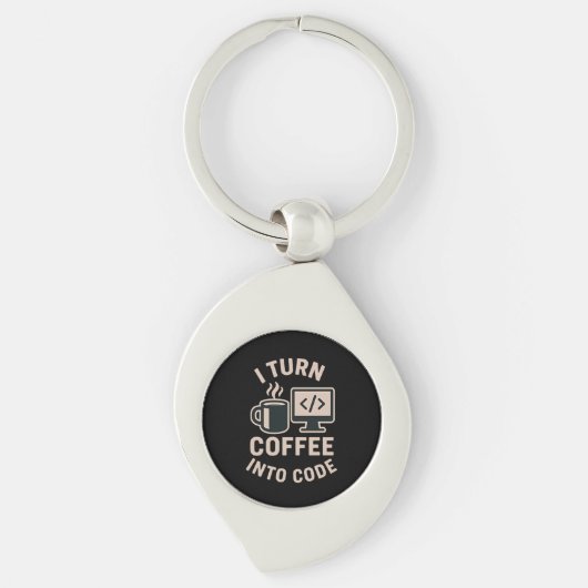 私おもしろいはコーヒーを暗号にする キーホルダー (正面)