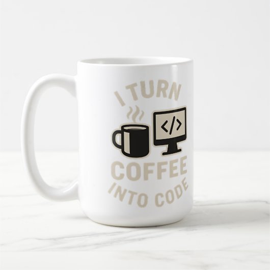 私おもしろいはコーヒーを暗号にする コーヒーマグカップ (左)