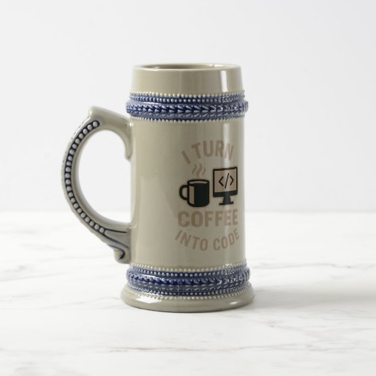 私おもしろいはコーヒーを暗号にする ビールジョッキ (左)