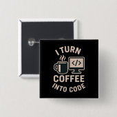 私おもしろいはコーヒーを暗号にする 缶バッジ (正面&裏面)