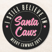 私おもしろいはサ信じンタカースのクリスマスパーティー ラウンドペーパーコースター (正面)