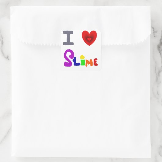 私おもしろいはスライムアートが大好き スクエアシール (バッグ)