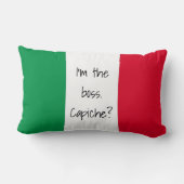 私おもしろいはボスフイタリアンラグ装飾用クッション ランバークッション (裏面)