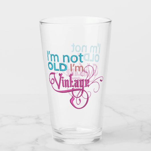 私おもしろいは古くはないヴィンテージ引用文 タンブラーグラス (裏面)