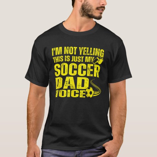 私おもしろいは叫んでない私のサッカーパパV Tシャツ (正面)