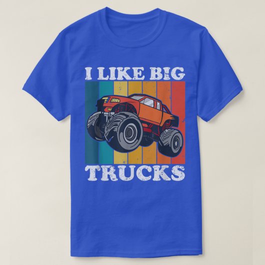私おもしろいは大きなモンスタートラックが好きだ Tシャツ (デザイン正面)