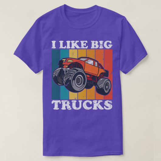 私おもしろいは大きなモンスタートラックが好きだ Tシャツ (デザイン正面)