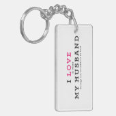 私おもしろいは夫のキーチェーンが大好き キーホルダー (正面左)