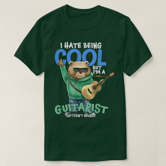 私おもしろいは嫌いだカッコいいが、ギターBだ Tシャツ (デザイン正面)