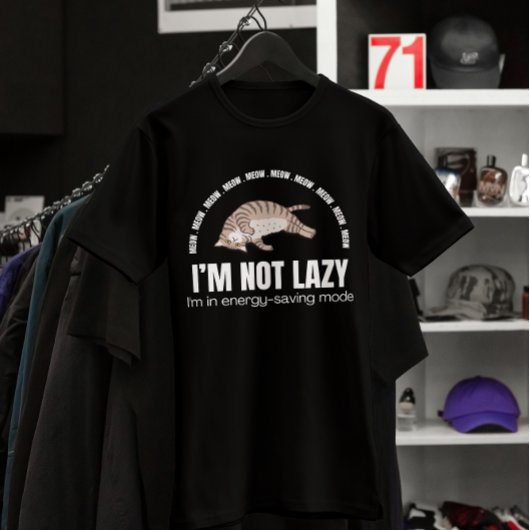 私おもしろいは怠け者ではない Tシャツ