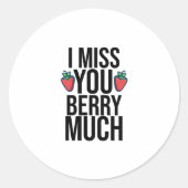 私おもしろいは恋しく思お前がイチゴと多くのデザインを持っている ラウンドシール (正面)