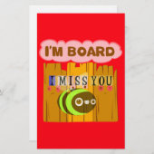 私おもしろいは恋しく思退屈だ 便箋 (正面/裏面)