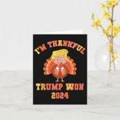 私おもしろいは感謝トランプ2024私たちはMake Thanksgi勝った カード (黄色い花)