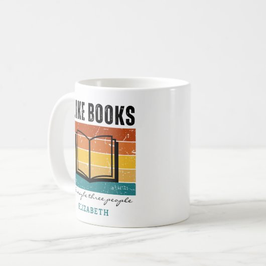 私おもしろいは本が大好きで、3人も好きかもしれない コーヒーマグカップ (正面左)