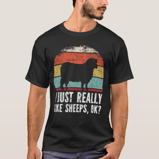 私おもしろいは本当にシープ好きok? tシャツ (正面)
