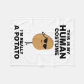 私おもしろいは本当にポテトだ フリースブランケット (正面(横))