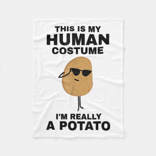 私おもしろいは本当にポテトだ フリースブランケット (正面)