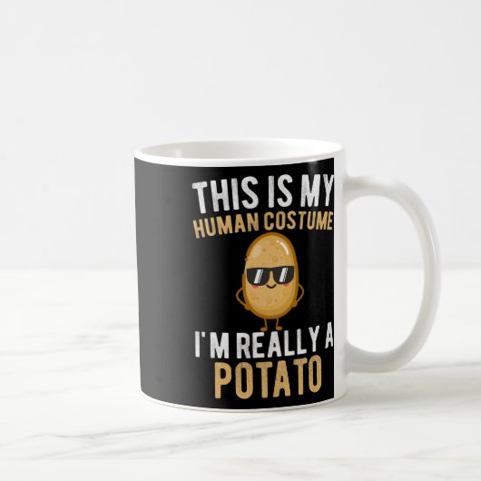 私おもしろいは本当にポテトの人間の衣装だ コーヒーマグカップ (右)