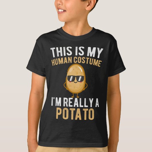 私おもしろいは本当にポテトの人間の衣装だ Tシャツ (正面)