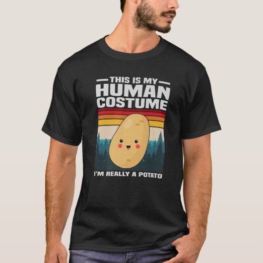 私おもしろいは本当にポテトの人間の衣装だ Tシャツ (正面)