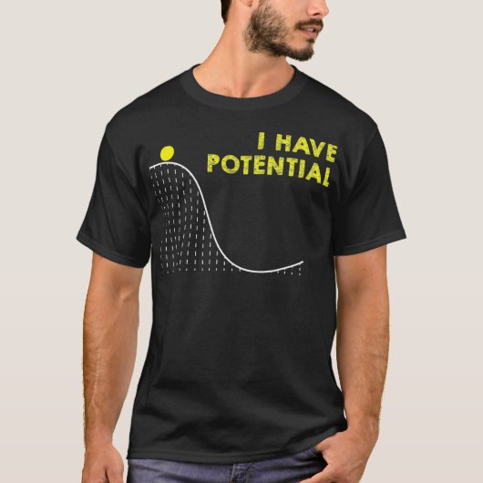 私おもしろいは潜在的な科学と物理学のGagを持っている Tシャツ (正面)