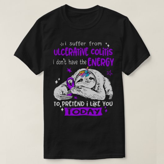 私おもしろいは潰瘍性大腸炎に苦しむ Tシャツ (デザイン正面)
