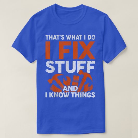 私おもしろいは物と私は物事を知っている Tシャツ (デザイン正面)