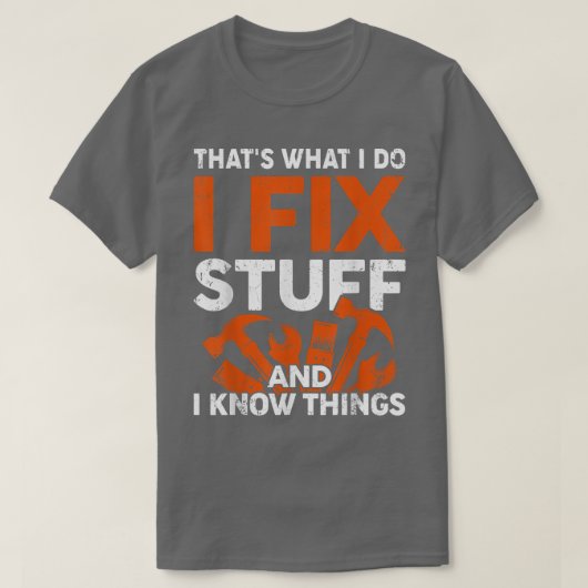 私おもしろいは物と私は知っているものを行う Tシャツ (デザイン正面)