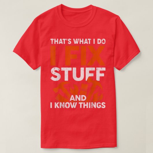 私おもしろいは物と私は知っているものを行う Tシャツ (デザイン正面)