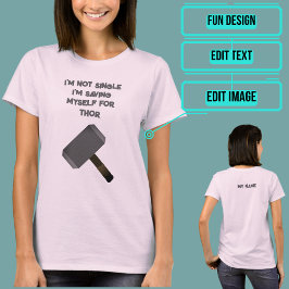 私おもしろいは独身の Tシャツ