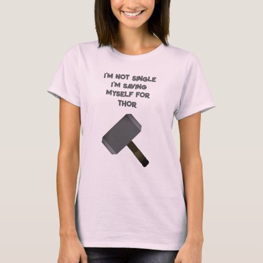 私おもしろいは独身の Tシャツ (正面)