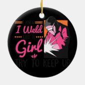 私おもしろいは知っている溶接私は女の子を溶接知っている セラミックオーナメント (裏面)