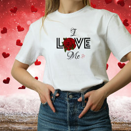 私おもしろいは私の赤いバラのアンチバレンタインデーが大好き Tシャツ