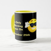 私おもしろいは絵文字とモーニング引用文 マグカップ (正面左)