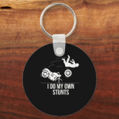 私おもしろいは自分のスタントバイクカッコいいギフトマンをする キーホルダー (正面)