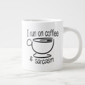 私おもしろいは走コーヒーと皮肉を飲む ジャンボコーヒーマグカップ (右)