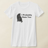 私おもしろいは黒猫が嫌いだ Tシャツ (レイダウン)