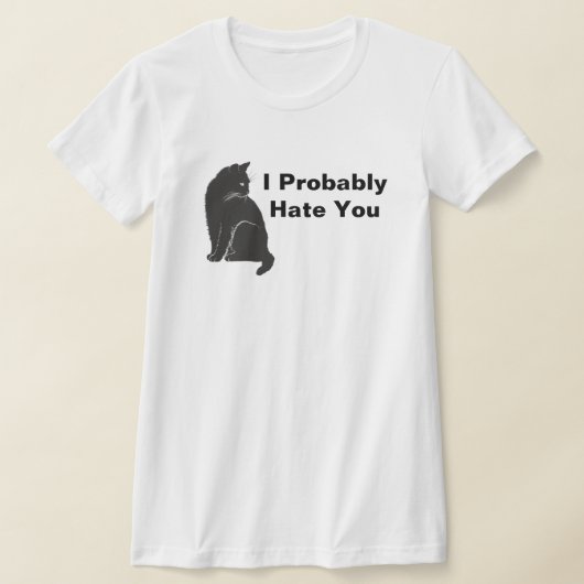 私おもしろいは黒猫が嫌いだ Tシャツ (レイダウン)