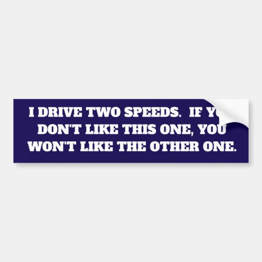 私おもしろいは2速ビニールバンパーステッカーを駆動 バンパーステッカー (正面)