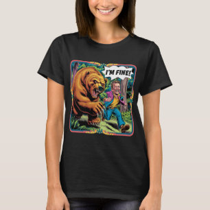 "私おもしろいは"ベア素晴らしチェース漫画イラストレーション Tシャツ
