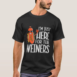 私おもしろいはWieners Sausagのためにここにいるホットドッグ Tシャツ