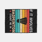 私おもしろいもしを含むドミントン フリースブランケット (正面(横))