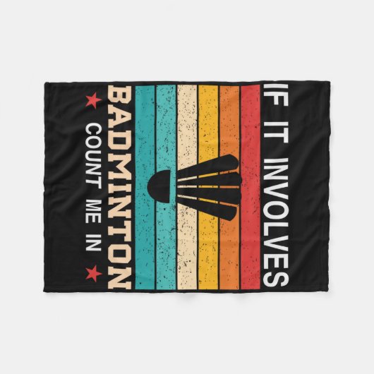 私おもしろいもしを含むドミントン フリースブランケット (正面(横))