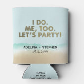 私おもしろいもパーティービーチ結婚式 缶クーラー (裏面)