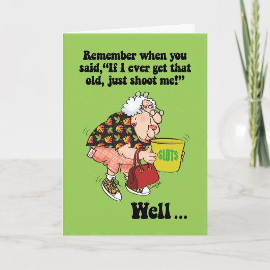 私おもしろいを撃もしつ古い誕生日カード カード (正面)