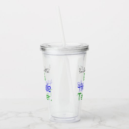 私おもしろいを4年生の先生怖がらせることはできない アクリルタンブラー (左)