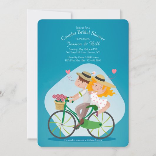 私およびあなたはブライダルシャワーの招待状をつなぎます 招待状 (正面)