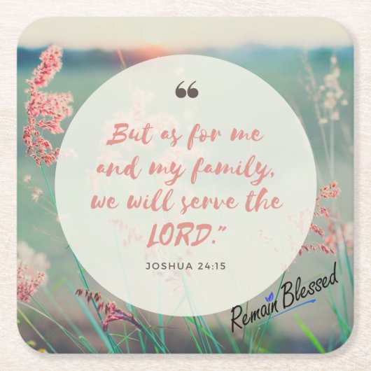 私および私の家に関しては スクエアペーパーコースター (正面)