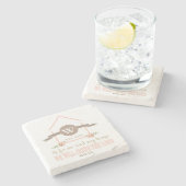 私および私の家の聖なる書物、経典、家族のイニシャル ストーンコースター (横)