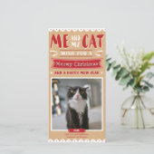 私および私の猫のクリスマス4x8のフォトカード シーズンカード (スタンド正面)